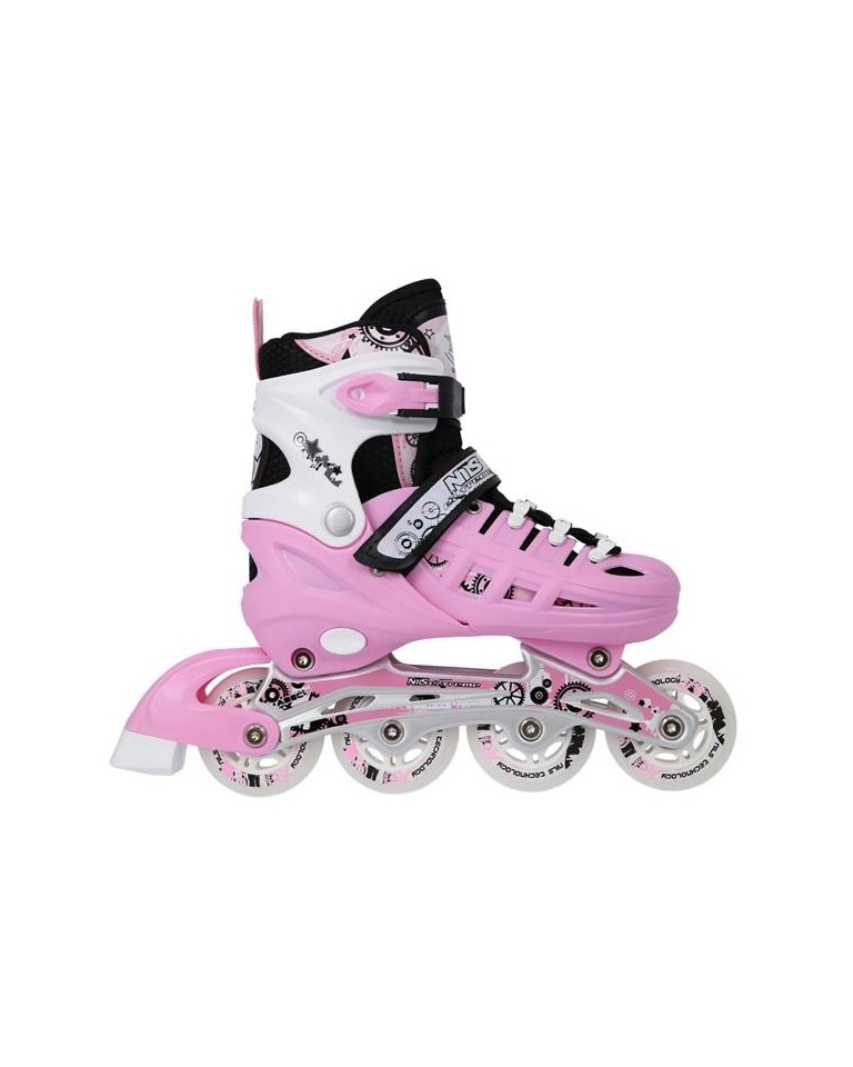 Αυξομειούμενα Πατίνια Rollers Nils Extreme Σέτ 4 σε 1 NH 10905 Ρόζ (Size 39-42)