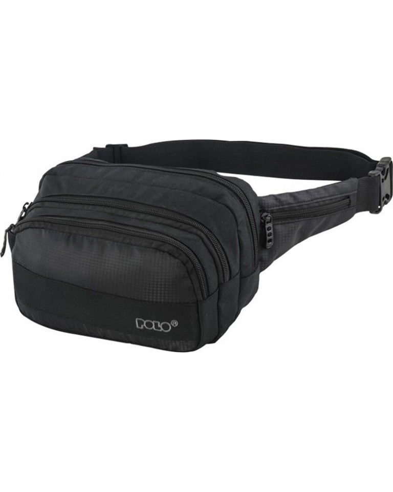 Τσαντάκι Μέσης Polo Waist Bag Double Square Μαύρο 9-08-106-02