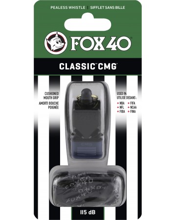 Σφυρίχτρα FOX40 Classic CMG Official Μαύρη με Κορδόνι