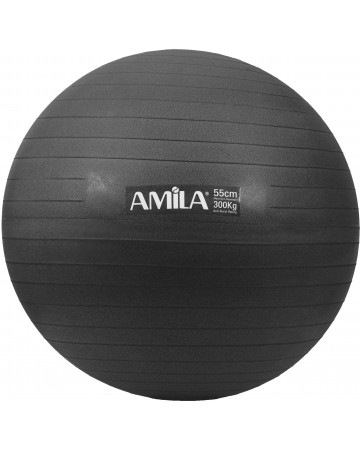 Μπάλα Γυμναστικής AMILA GYMBALL 55cm Μαύρη Bulk 48412