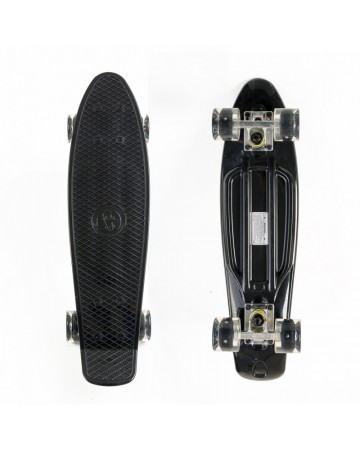 Mini cruiser skateboard 22.5 Μαύρο με LED ρόδες Fish