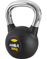 Kettlebell με Επένδυση Λάστιχου & Λαβή Χρωμίου 16 kg 44498