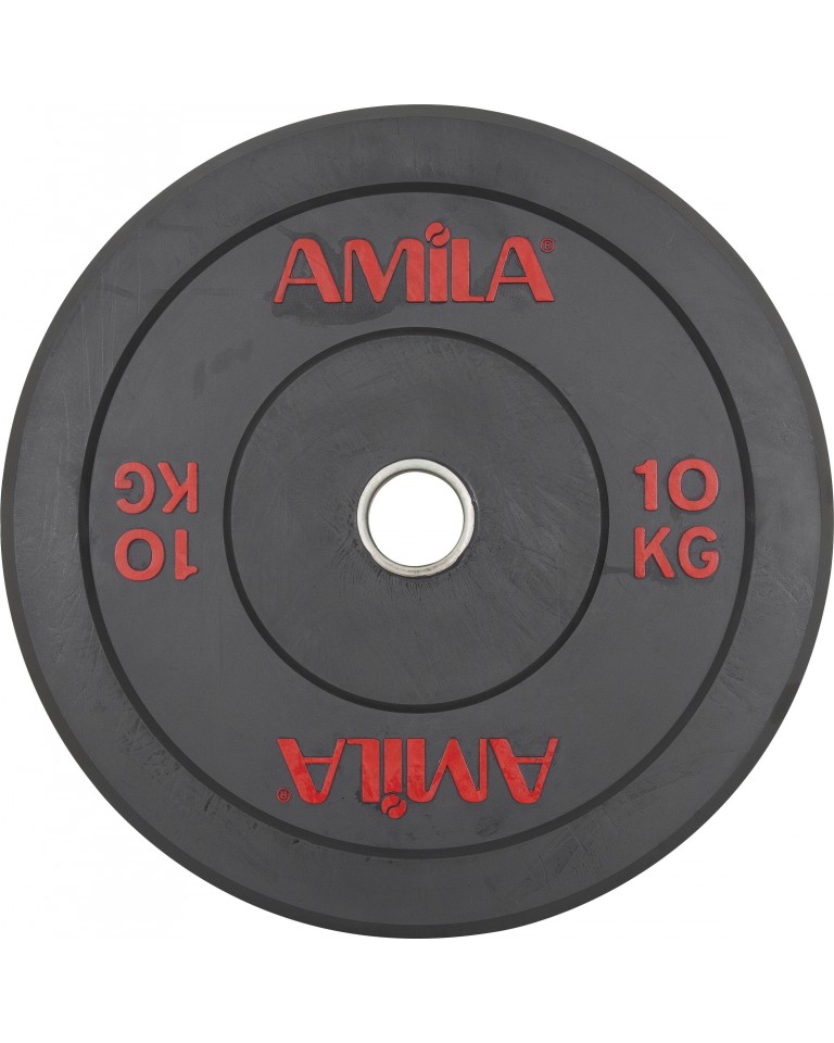 Δίσκος Φ50mm 10 κιλών με επένδυση λαστίχου amila , ολυμπιακού τύπου (84601)