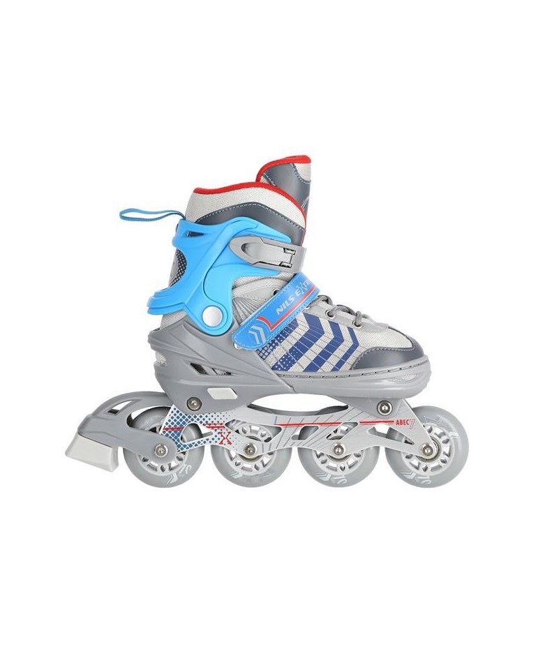 Αυξομειούμενα Roller Nils Extreme In-Line Skates/Hockey Ice Skates 4 σε1 Γκρί/Μπλέ NH18192 A (29-33)