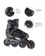 Αυξομειούμενα Πατίνια Roller NA 1128 Μαύρο/Μωβ IN-LINE SKATES NILS EXTREME