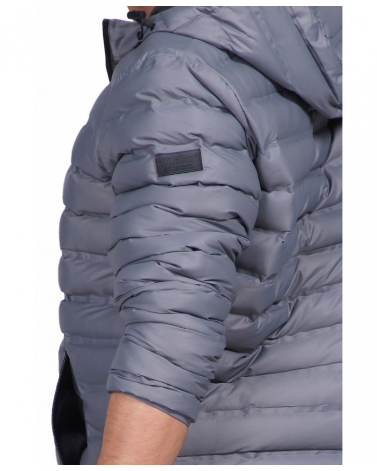 BODY ACTION MEN QUILT PADDED JACKET WITH HOOD 073926-03