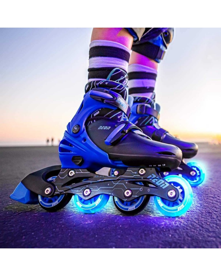 Αυξομειούμενα Inline/Roller Skates Yvolution Neon Combo 2 σε 1, Mπλε