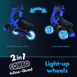 Αυξομειούμενα Inline/Roller Skates Yvolution Neon Combo 2 σε 1, Mπλε