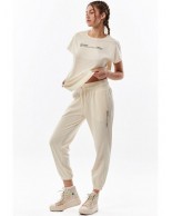 Γυναικείο Παντελόνι Φόρμας Body Action Women Sustainable High Way Pants 021329-05A Offwhite