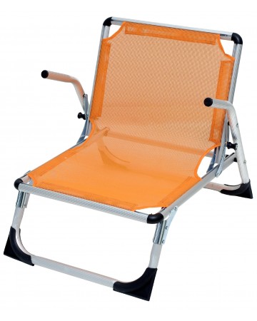 Καρέκλα Παραλίας Ραβδωτό Αλουμίνιο με Μπράτσα Πορτοκαλί Text 2x1