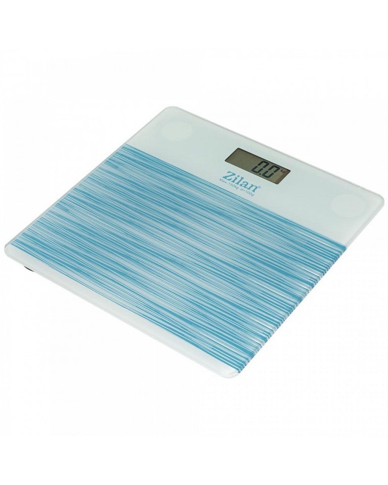 Ψηφιακή Ζυγαριά Μπάνιου με Γυάλινη Πλατφόρμα Μπλε έως 150Kg Zilan ZLN7680-BLUE