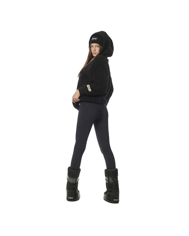 Γυναικεία Ζακέτα με Κουκούλα Body Action Women's Oversized Full-Zip Sherpa Hoodie 071323-01 (Black)