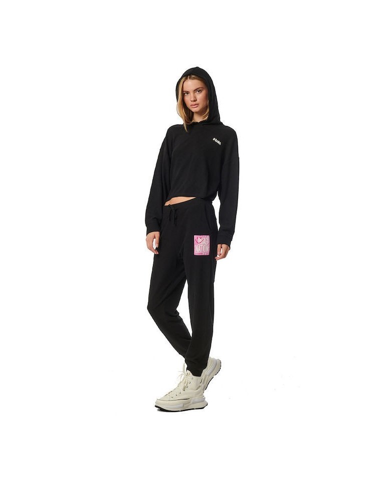 Γυναικείο Παντελόνι Φόρμας Body Action Women's 7/8 High Rise Yoga Joggers 021337-01 (Black)