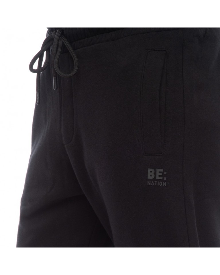 Ανδρικό Παντελόνι Φόρμας Be Nation Logo Open Hem Pant Black 01 02302312