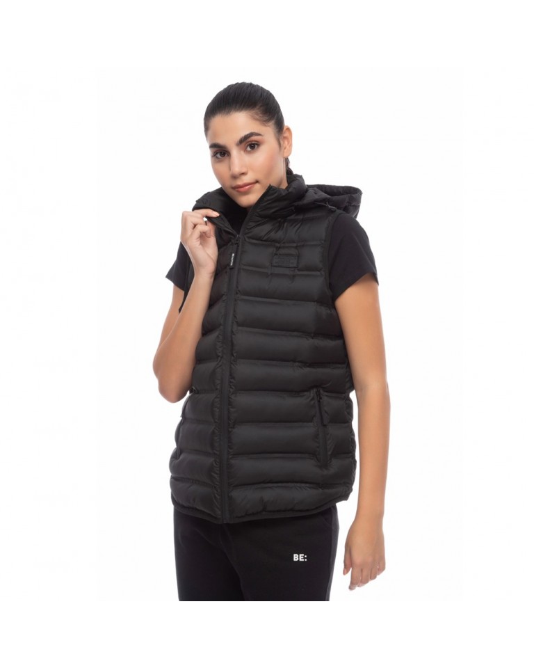 Γυναικείο Αμάνικο Μπουφάν Be Nation Puffer Vest With Detachamble Black 01 08102304