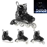 Αυξομειούμενα Roller NH 10905 ΣΕΤ 4 ΣΕ 1 INLINE SKATES NILS EXTREME Μαυρο LED-Large (39-42)