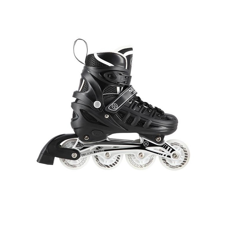 Αυξομειούμενα Roller NH 10905 ΣΕΤ 4 ΣΕ 1 INLINE SKATES NILS EXTREME Μαυρο LED-Medium (35-38)