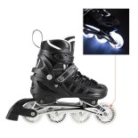 Αυξομειούμενα Roller NH 10905 ΣΕΤ 4 ΣΕ 1 INLINE SKATES NILS EXTREME Μαυρο LED-Medium (35-38)