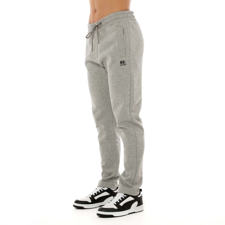 Ανδρικό Παντελόνι Φόρμας Be:Nation Logo Open Hem Pant 02302312 (Medium Grey Melange)