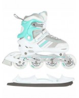 Αυξομειούμενα Πατίνια Rollers Nils Extreme NH18191 2 in 1 Inline (White/Blue)