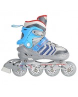 Αυξομειούμενα Roller Nils Extreme In-Line Skates/Hockey Ice Skates 4 σε1 Γκρί/Μπλέ NH18192 A (34-38)