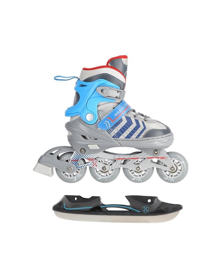 Αυξομειούμενα Roller NH18192 A 4σε1 Γκρι/Μπλε IN-LINE SKATES/HOCKEY ICE SKATES